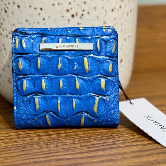 Brahmin Handbags - NWT Brahmin Jane Small Wallet - Cobalt Blue & Gold - So Striking!